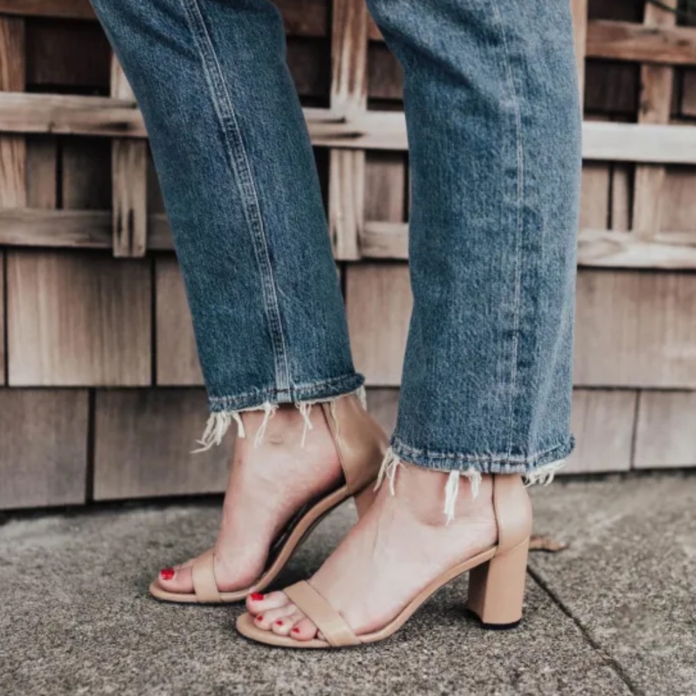 🌹STUART WEITZMAN🌹 Nudistcurve 75 Block Heel Sandal Size: 7B